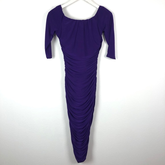 Laura Byrnes Monica purple wiggle pinup midi dress - Picture 5 of 9